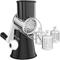 Hand Crank Rotary Cheese Grater with Suction Base, Black