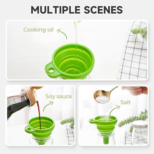 3 Size Kitchen Funnel Set, 2026 Upgraded Funnels for Kitchen Use