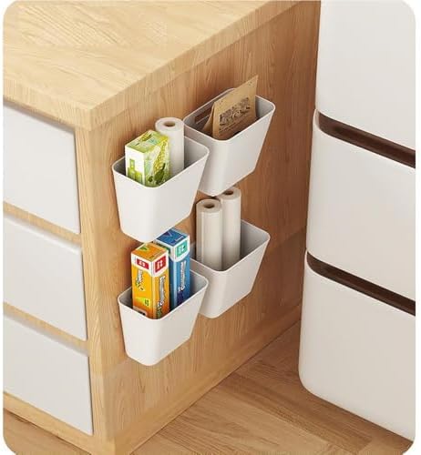 4 Piece Kitchen Cabinet Door Storage Box,Self Adhesive Wall Mounted
