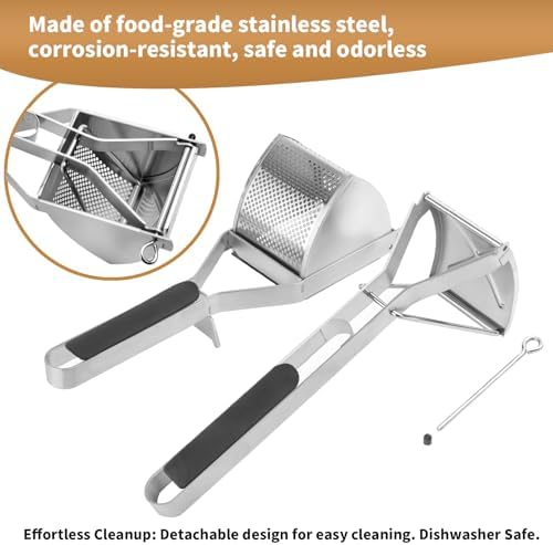 Heavy Duty Potato Ricer, Large 22oz Potato Masher, Stainless Steel