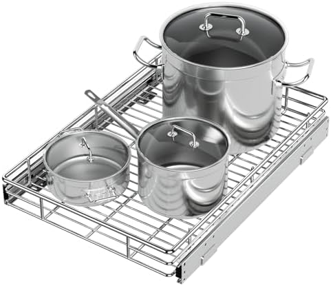 Pull Out Cabinet Organizer, 14.8” Slide Out Kitchen Organizers Storage