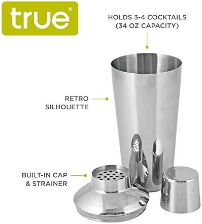 True Retro Stainless Steel Cocktail Shaker, Cold Brew Cocktails