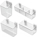 vacane 4 Pack Plastic Over Cabinet Door Organizer, Adhesive Mount