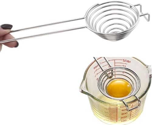 2PCS Egg Yolk White Separator Stainless Steel Spring Coil Mixer Dual