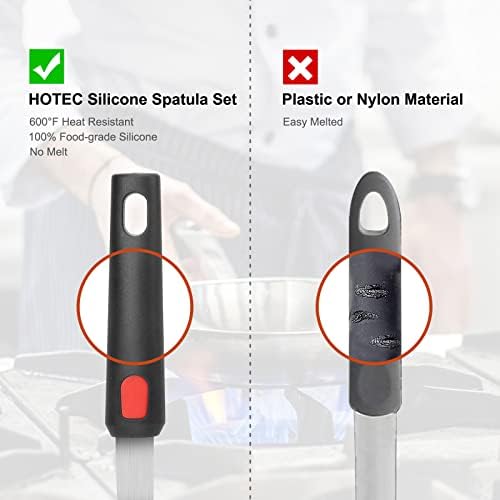 Hotec Silicone Spatula Turner for Nonstick Cookware, Cooking Spatulas