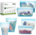 Zip Standing Reusable food container, silicone bag, 6 Pcs Zip