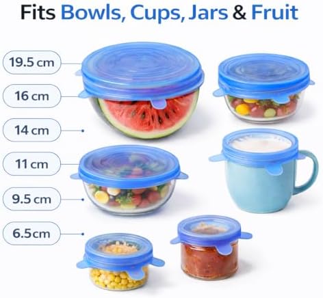 IZEM Reusable Silicone Stretch Lids, 12 Pack