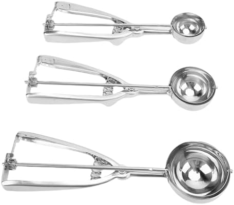 Tyenaza 3Pcs Cookie Scoop Set, 304 Stainless Steel Ice Cream Scooper