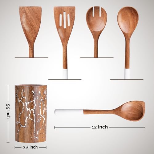 6-Piece Acacia Wood Cooking Utensil Set by INANOSA