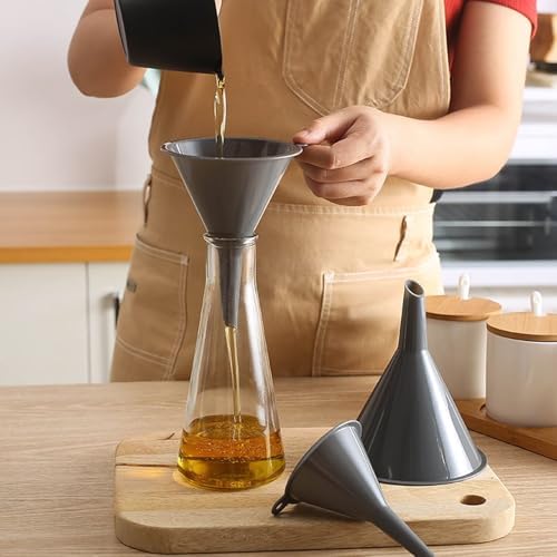 Plastic Kitchen Funnel Set of 3, Round Kitchen Funnels for Filling