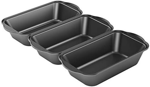 Tiawudi 3 Pack Nonstick Carbon Steel Baking Bread Pan, Large Loaf Pan