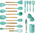 18-Piece Silicone Cooking Utensils Set, Teal
