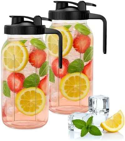 64-Ounce Glass Mason Jar Pitcher