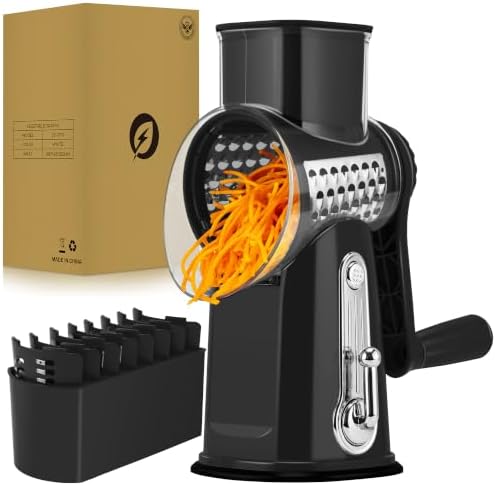 SUSTEAS Rotary Cheese Grater, 5 Blades
