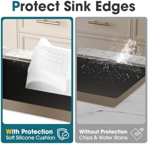 Snuggery 20"x4" Silicone Sink Edge Protector&Splash Guard with Suction