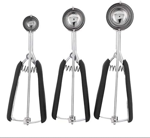 Ice Cream Scoop Set Stainless Steel Cookie Scoop 3 Sizes with