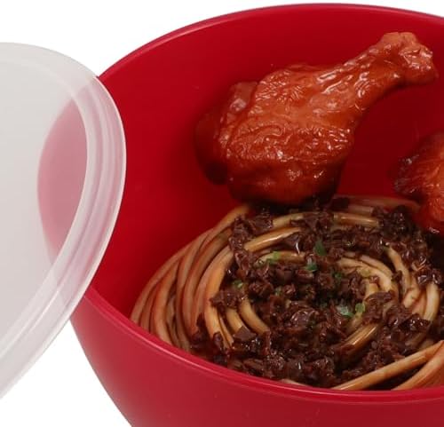 4pcs Pink Thickened Plastic Salad Bowls with Lids Food Storage and