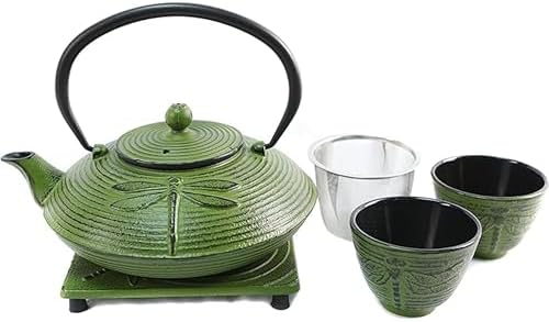 Cuisiland 27oz Cast Iron Teapot Set, Japanese Tetsubin Teapot with