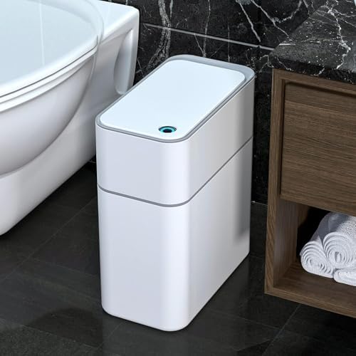 MOPALL Bathroom Trash Can, 3.5gal, Motion Sensor