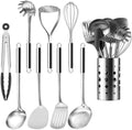 Pleafind Cooking Utensils Set - 9 PCS Stainless Steel Kitchen Utensils