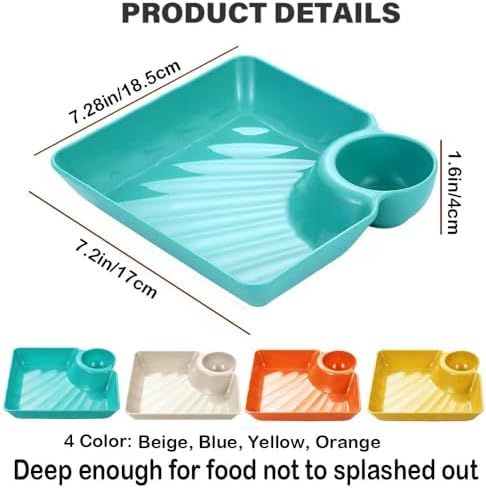 4 Pcs Chips and Salsa Serving Dish Plates, Veggie Platter Dipping