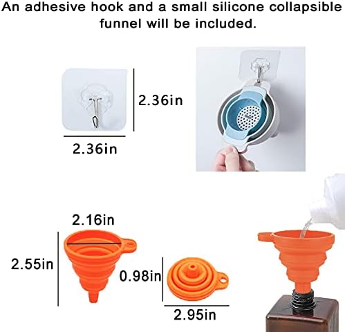 WAFJAMF 3 Pack Plastic Kitchen Funnels with Handle, Detachable