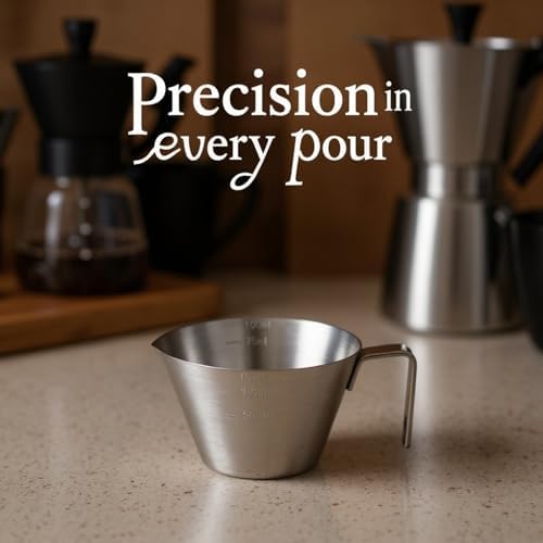 Stainless Steel Espresso Shot Cup Set, 2 Pcs Metal Measuring Cup with