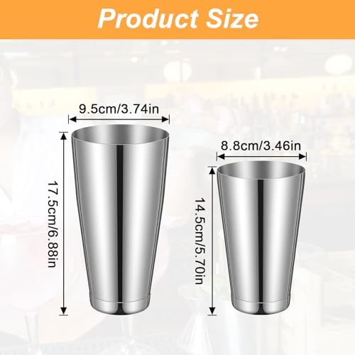 8pcs Cocktail Shaker Boston Shaker Set,Professional Stainless Steel