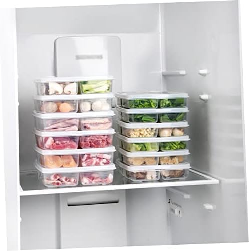 Xmas Fridge Fresh-keeping Container 2pcs Plastic Divided Bin with Lid