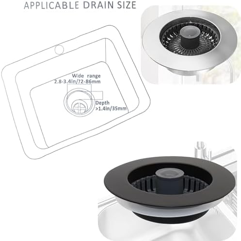 Kitchen Sink Drain Stopper Black Sink Strainer Kitchen Sink Drain