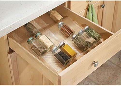 mDesign Expandable Plastic Deluxe Spice Rack, Drawer Organizer for