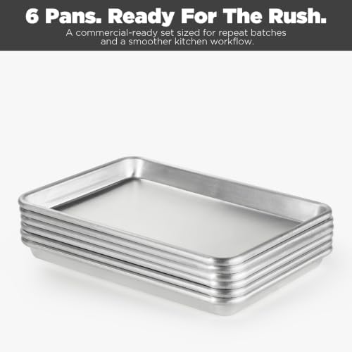CURTA 6 Pack Aluminum Sheet Pan, NSF Listed 1/4 Quarter Size