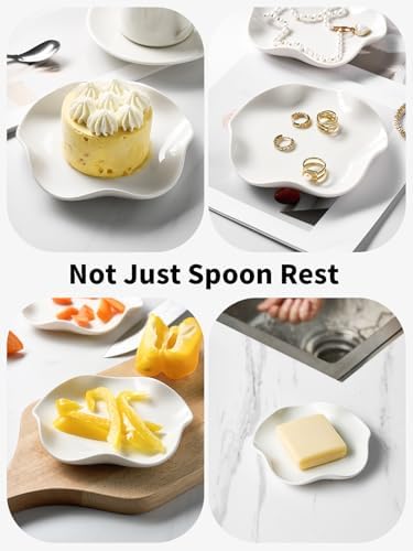 ABRUTY Spoon Rest for Stove Top, Ceramic Spoon Holder for Counter