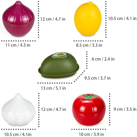 Vegetable and Fruit Storage Containers, 5 Pack