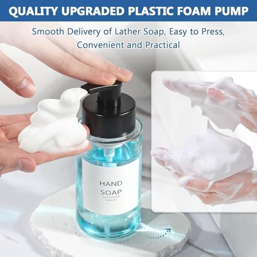 RYTOXILO Foaming Soap Dispenser, 2 Pack, 10 oz Glass
