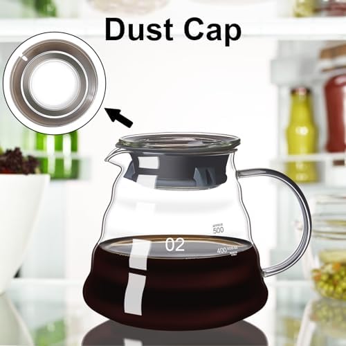 gegewawa Pour Over Coffee Maker Set, Glass Coffee Dripper & Carafe 20