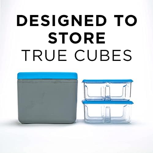 True Cubes Crystal Clear Ice Tray with Lid – Stackable 2"x2"x2" Mold