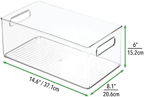 mDesign Deep Plastic Kitchen Storage Organizer Container Bin for
