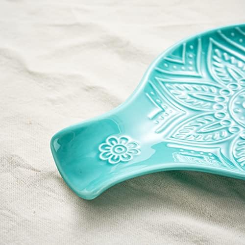 Ceramic Spoon Rest, 7.48 Inches Spoon Holder for Kitchen Counter
