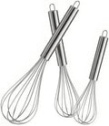 OOKUU Stainless Steel Wire Whisk Set - 3 Packs Balloon Whisk, Thick