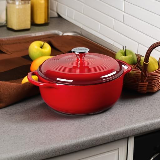 Lodge 4.5 Quart Enameled Cast Iron Dutch Oven - Image 2