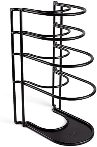 Cuisinel Pan Organizer for Cast Iron, XL 5-Tier Rack, Matte Black