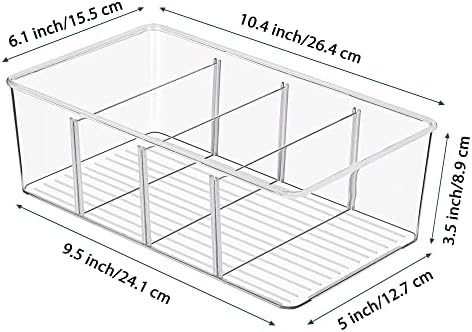 Vtopmart 8 Pack Food Storage Organizer Bins, Clear Plastic, 4