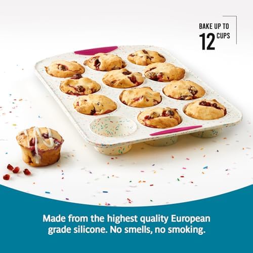 Trudeau Reinforced Structured Silicone Muffin Pan, 12-Cup