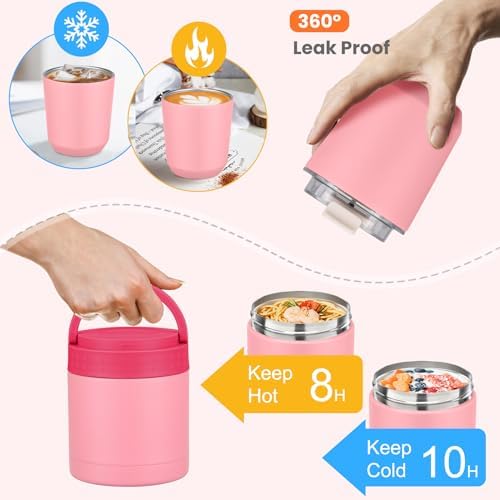 Large Bento Lunch Box Set for Adults Kids Women with 10.5oz Soup
