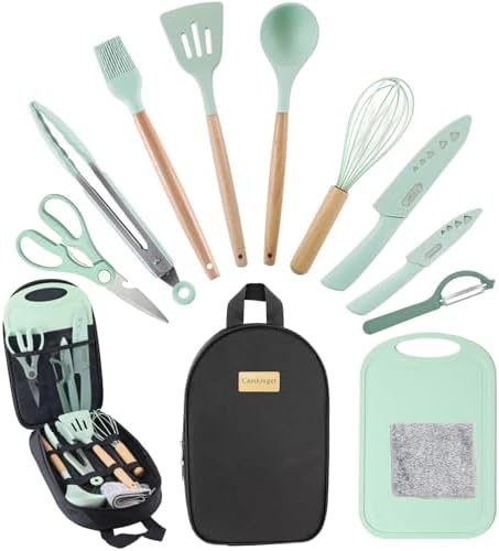 Camping Silicone Cooking Utensils Set for Travel BBQ