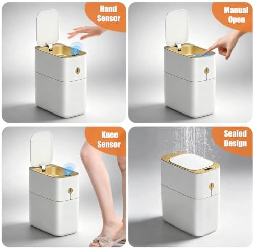 funest 3.6 Gallon Slim Motion Sensor Bathroom Trash Can