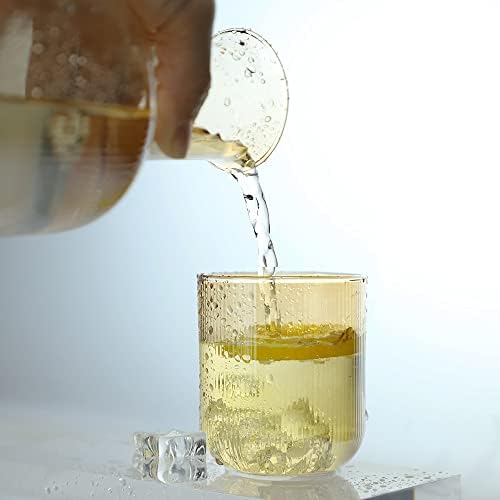 Sizikato 25 Oz Amber Glass Bedside Night Water Carafe with Tumbler