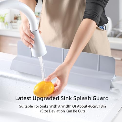 18" Upgraded High Silicone Sink Splash Guard, Grey