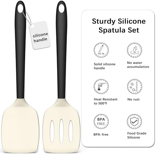 Coukre 2 Pack Silicone Spatula Set,High Heat Resistant, BPA-Free